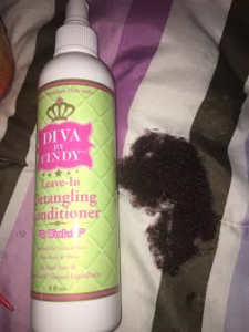 after detangling with the Leave in Detangler Conditioner by Diva by Cindy